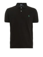 Polo slim fit nera in pique