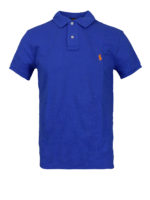 Polo blu in cotone pique
