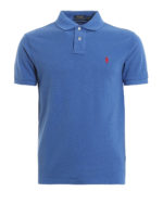 Polo slim fit in cotone pique blu