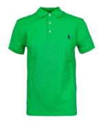 Polo in cotone pique verde con logo
