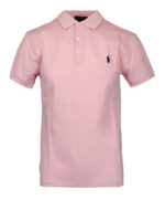 Polo in cotone pique rosa con logo