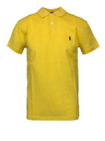 Polo in cotone pique giallo con logo