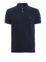 Polo slim fit in cotone pique navy