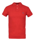 Polo rossa in cotone pique
