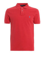 Polo slim fit in cotone pique rossa
