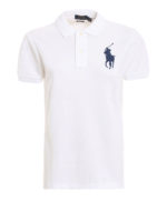 Polo skinny fit in cotone bianco