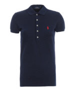 Polo slim fit in cotone blu scuro
