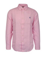 Camicia in lino con colletto abbottonato