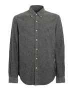 Camicia button-down in cotone grigio