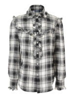 Camicia in flanella a quadri con  ruches