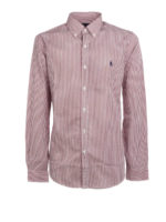 Camicia a righe con logo ricamato