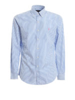 Camicia a righe con ricamo logo