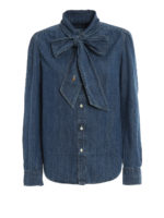 Camicia con maxi colletto a fiocco