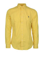 Camicia slim in cotone giallo