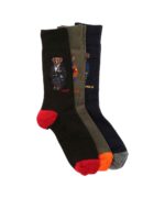 Set 3 calze nere verde e blu