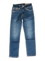 Jeans in denim con vita a costine