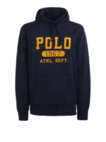 Felpa con logo floccato e cappuccio