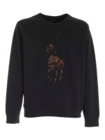 Felpa nera con patch logo frontale