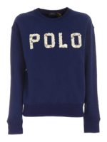 Felpa blu con logo micro perline