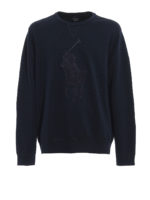 Felpa blu con maxi logo in spugna