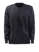 Felpa nera con logo tono su tono
