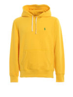 Felpa gialla in misto cotone con cappuccio