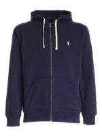 Felpa blu con ricamo logo giallo