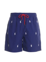 Boxer da mare con logo ricamato all over