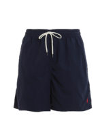 Boxer da mare blu con logo ricamato