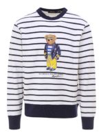 Felpa a righe con stampa Polo Bear