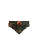 Slip da mare camouflage con logo