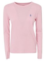 T-shirt a maniche lunghe con logo rosa