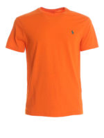 T-shirt arancio con logo ricamato