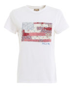 T-shirt con bandiera patchwork