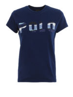 T-shirt con logo in perline degrade