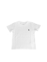 T-shirt bianca con logo blu