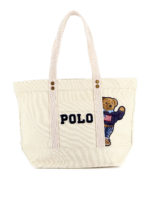 Shopper in cotone con patch logo