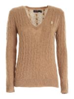 Pullover color cammello con logo