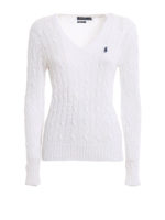 Pull in cotone Pima bianco a trecce