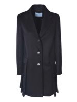 Prada Abrigo Largo - Negro Female Black 40,42 100% Lana Virgen</Br>Forro: 100% Viscosa