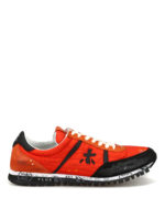 Sneaker Sean rosse in pelle e tessuto
