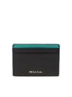 Portacarte in pelle blu e verde scuro