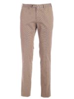 Pantalone beige con micro pattern marrone