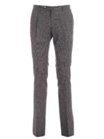 Pantalone check grigio nero e marrone