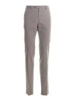 Pantaloni beige in twill di cotone lavato