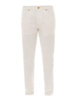 Jeans cinque tasche in cotone con fiori