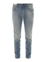 Pantaloni slavati in cotone stretch