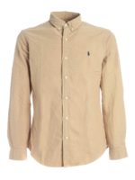 Camicia con dettaglio logo beige
