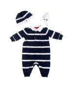 Set a righe blu e bianche