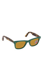 Occhiali da sole Wayfarer verdi e tartaruga